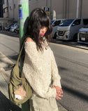Spin Mongle Loose Fit Boucle Knit