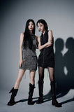 Shirring Zip Sleeveless Dress