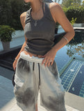 Pigment stitch ribbed sleeveless shirt