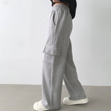 4-color Pocket Cargo Long Wide Banding Training Pants