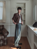 Undersnap wide denim pants