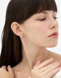 Etreve Silver (C) Dual One-Touch Earrings