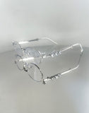 Kilber Side Cubic Round Silver-rimmed Glasses