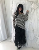 Aubeuren Frill Tiered Long Skirt