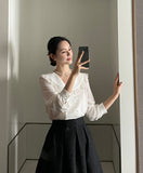 Moen frill lace blouse