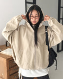 Sideon Corduroy Two-Way Hood Zip-up Jacket