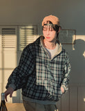 Chilling Check Reversible Hooded Zip-Up