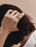 Champagne Full Moon Silver (P) Glossy Slim Ring M