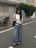 Demp One Shoulder Off Short Sleeve Loose Fit T-Shirt