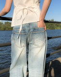 Tero Double Back Pocket Embossed Denim Pants