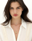 Champagne Full Moon Big Bowl Long Necklace
