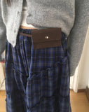 Solpa Check Flare Tiered Long Skirt