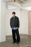 Pigment Washing Patch Leather Jacket