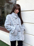 Boha Fluffy Fur High Neck Duffle Midi Coat