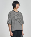 Paneled Stripe Cropped T-Shirt