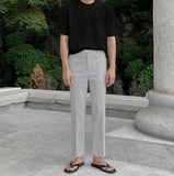 Marron Linen Banding Slacks