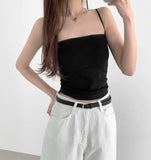 [With Cup] Four Seasons Square Neck String Sleeveless