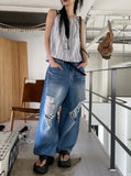 Portina Damage Wide Denim Pants