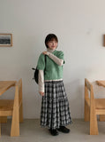 Tonbo Banding Check Frill Tiered Long Skirt