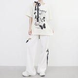 Pidyu Color Matching Side Slit Pants