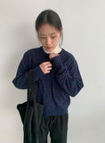 Yuhri Dot Round Knit Cardigan