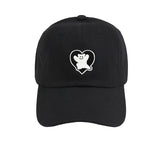 Bear Black Heart Embroidery Ball Cap