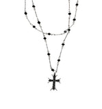 Black Cross Layered Necklace
