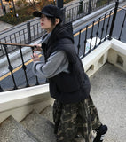 KNIT HOOD PADDING VEST