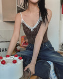 Marie Flower Lace Ruffle Crop Sleeveless