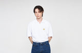 Flower Dot Embroidered Pique Short Sleeve T-shirt