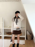 Channing See-Through Flower Embroidery Black Vintage Scarf