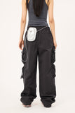 Utility solid cargo pocket banding pants