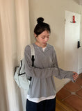 [unisex] Anri Warmer Henley Neck Over Long Sleeve Tee