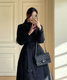 [Basic Fit] Dayk Collar Quilting Padding Coat (Belt Set)