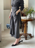 Rislow Collar Shirt Wrap Dress