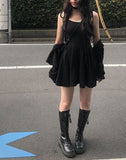 [Muffler set] Dev Flare Sleeveless Mini One Piece Set