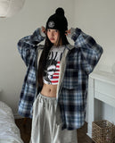 Anderson Check Layered Hood Zip Up