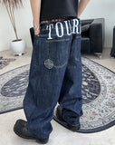 Dape embroidered fly denim pants