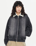 SHINING LOGO WASHED DENIM JACKET