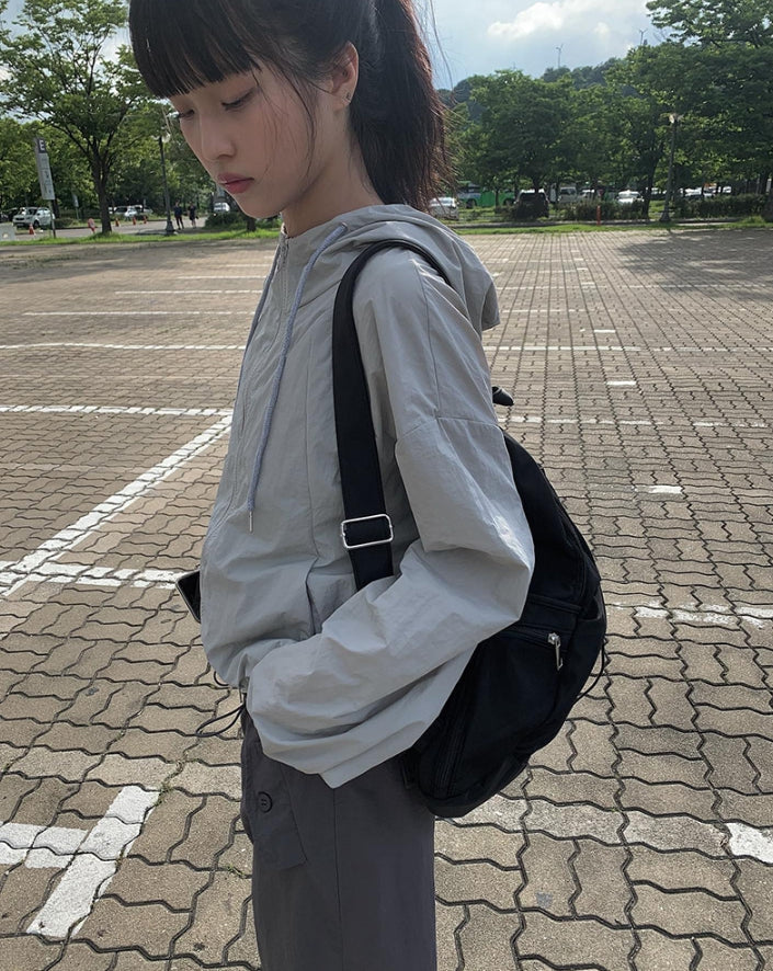 【Anyone more】Arts nylon two-way hood windbreaker jacket Anyone more (エニワンモア) - サアーツナイロンツーウェイ
