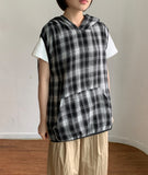 [unisex] Melpo Summer Check Hood Vest