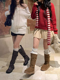 Keven Stripe Muffler Knit Set