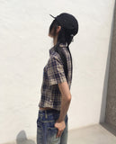 Wickle Amekazi Vintage Checkered Short-Sleeved Shirt