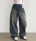 Incision Point Mega Balloon Fit Banding Denim Pants