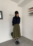Dekin Shirring Banding Midi Skirt