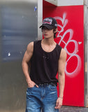 Triple Stud Ribbed Sleeveless Top