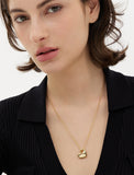 Pebble Heart Silver Necklace M