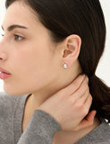 Champagne Full Moon Silver (W) Volume Earrings