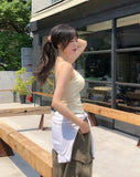 Kibble Ribbon Shirred Sleeveless Top