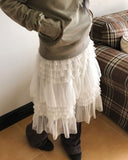 Lapue Frill Tiered Midi Skirt